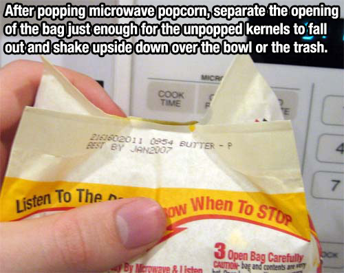 microwave popcorn life hacks